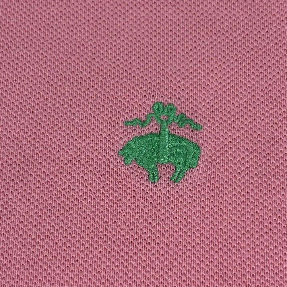 Brooks Brothers 346 Polo Shirt Mens Large Pink Green Logo Cotton Golf Preppy - Picture 4 of 13